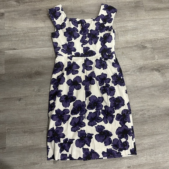 Milly Size 6 Cattrina Dress Purple Hydrangea Floral Print Sateen Sheath - Picture 9 of 11
